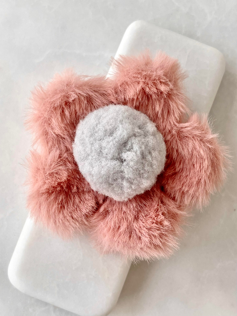 Peluş Çiçek Mandal Toka Pembe