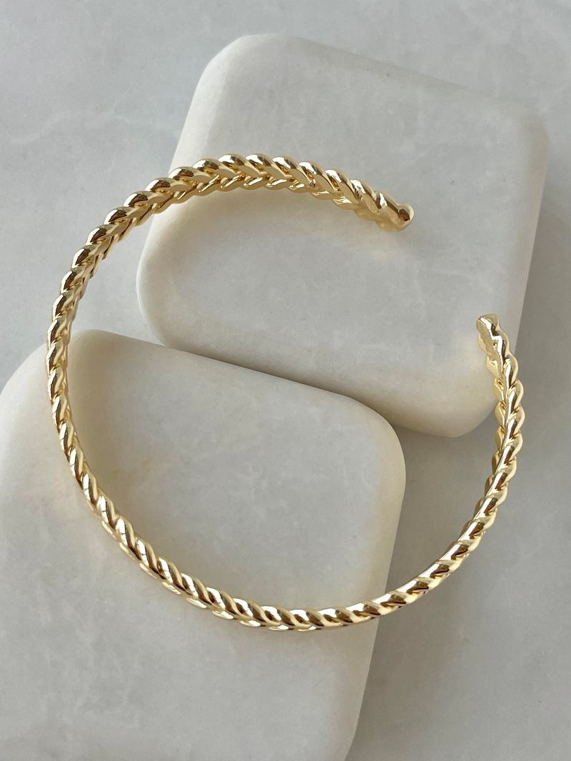 Halat Model Kelepçe Bileklik Gold