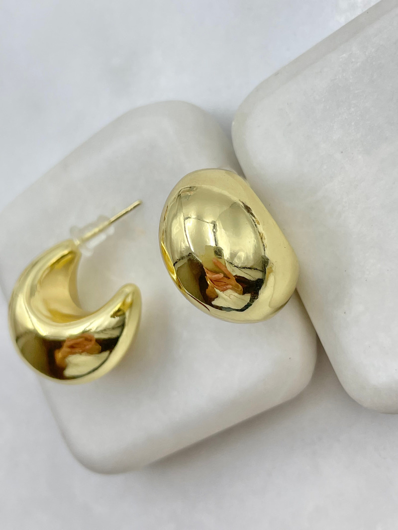 Bombe Yarım Ay Küpe Gold