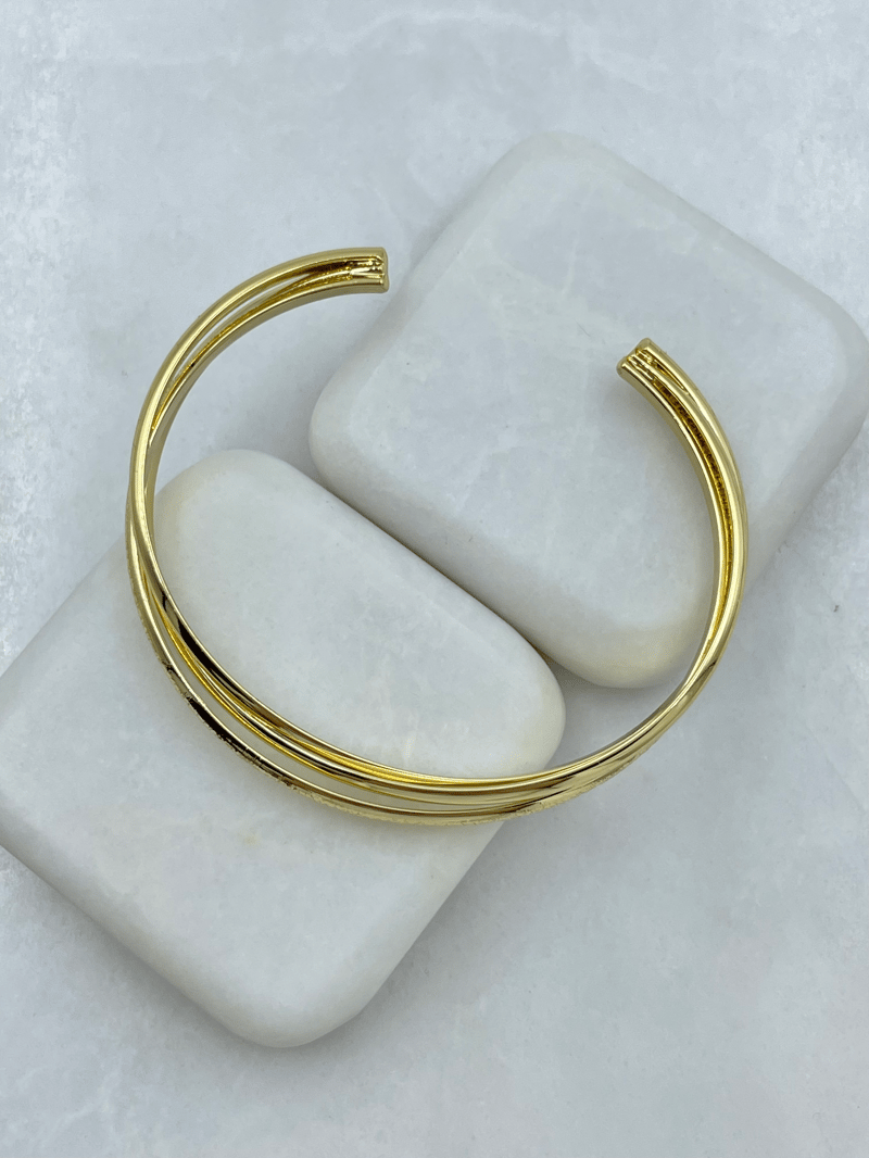 Altın Kaplama Ezme Model Çoklu Bileklik Gold