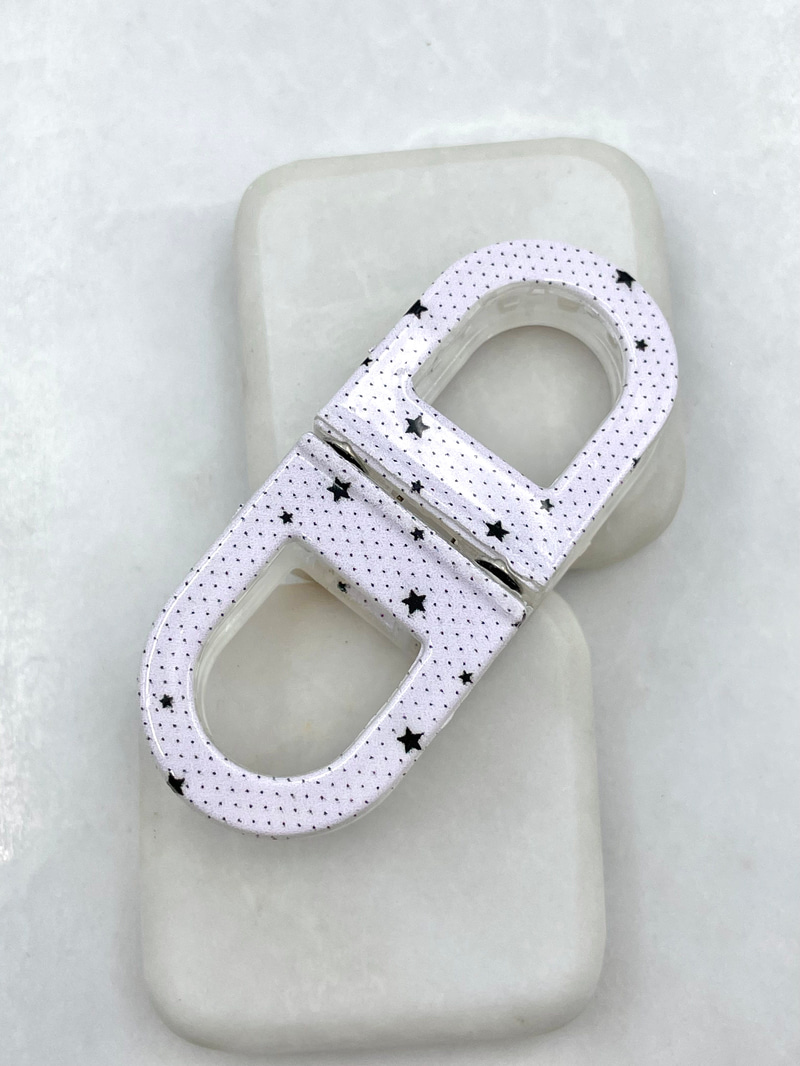 Yıldız Desenli Magnet Lock Toz Pembe