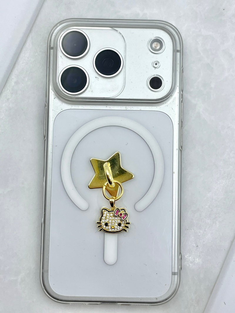 Hello Kitty Sallantılı Telefon Charmı Gold