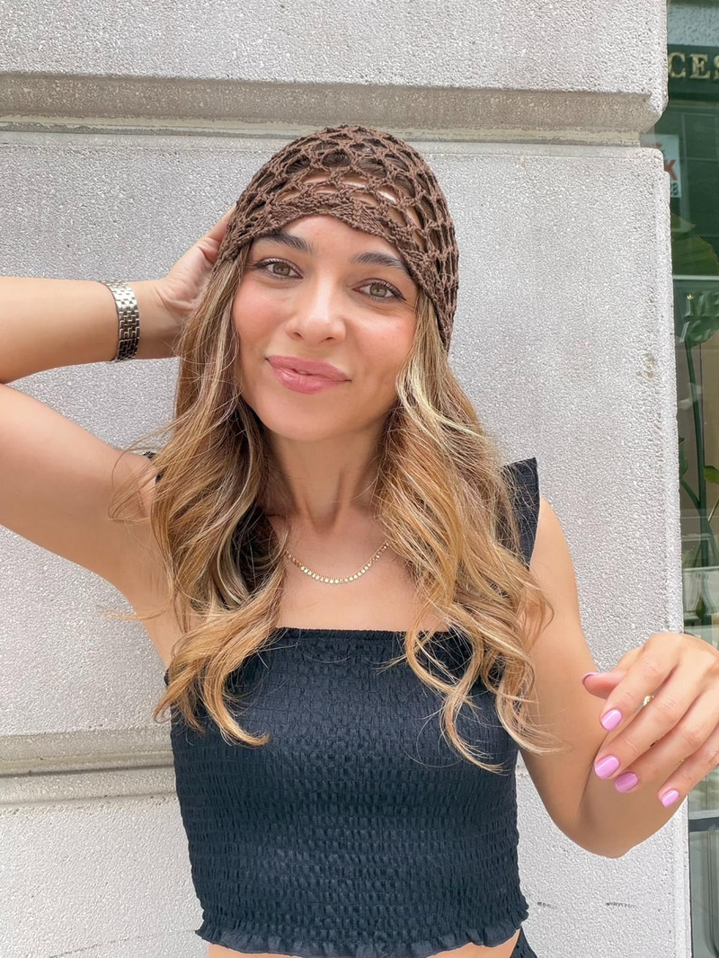 Kahverengi  File Bandana Şapka Renkli