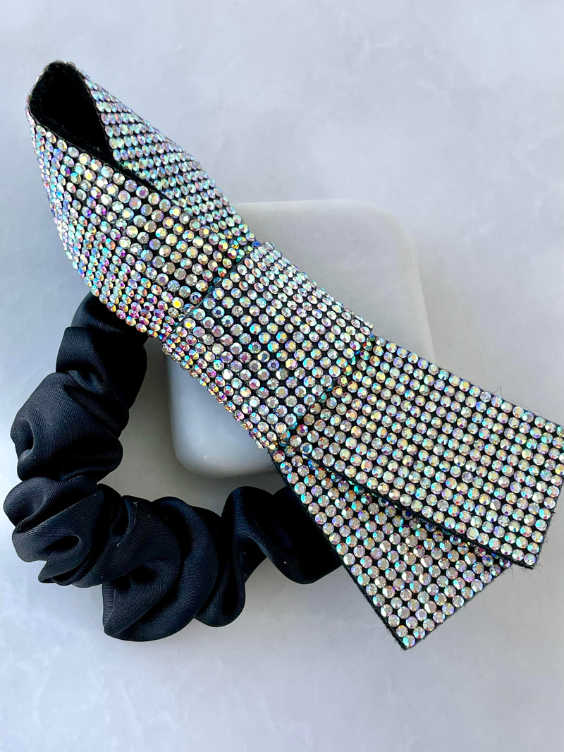 Işıltılı Kurdele Scrunchie Toka Renkli