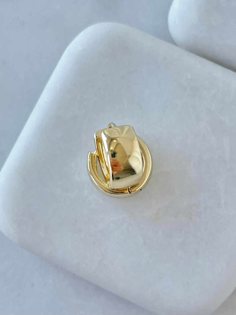 Özel Seri Minimal Bombe Halka Küpe Gold