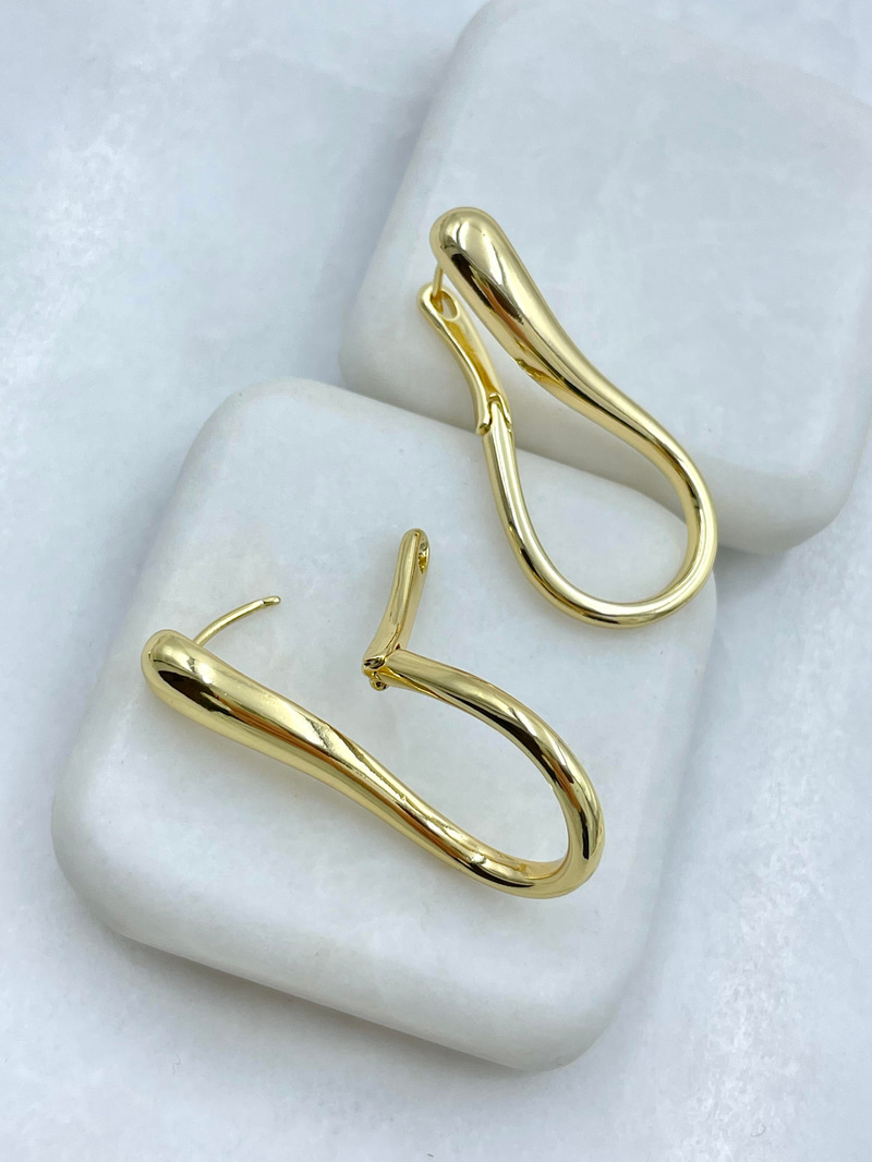 Altın Kaplama İçi Boş Damla Küpe Gold