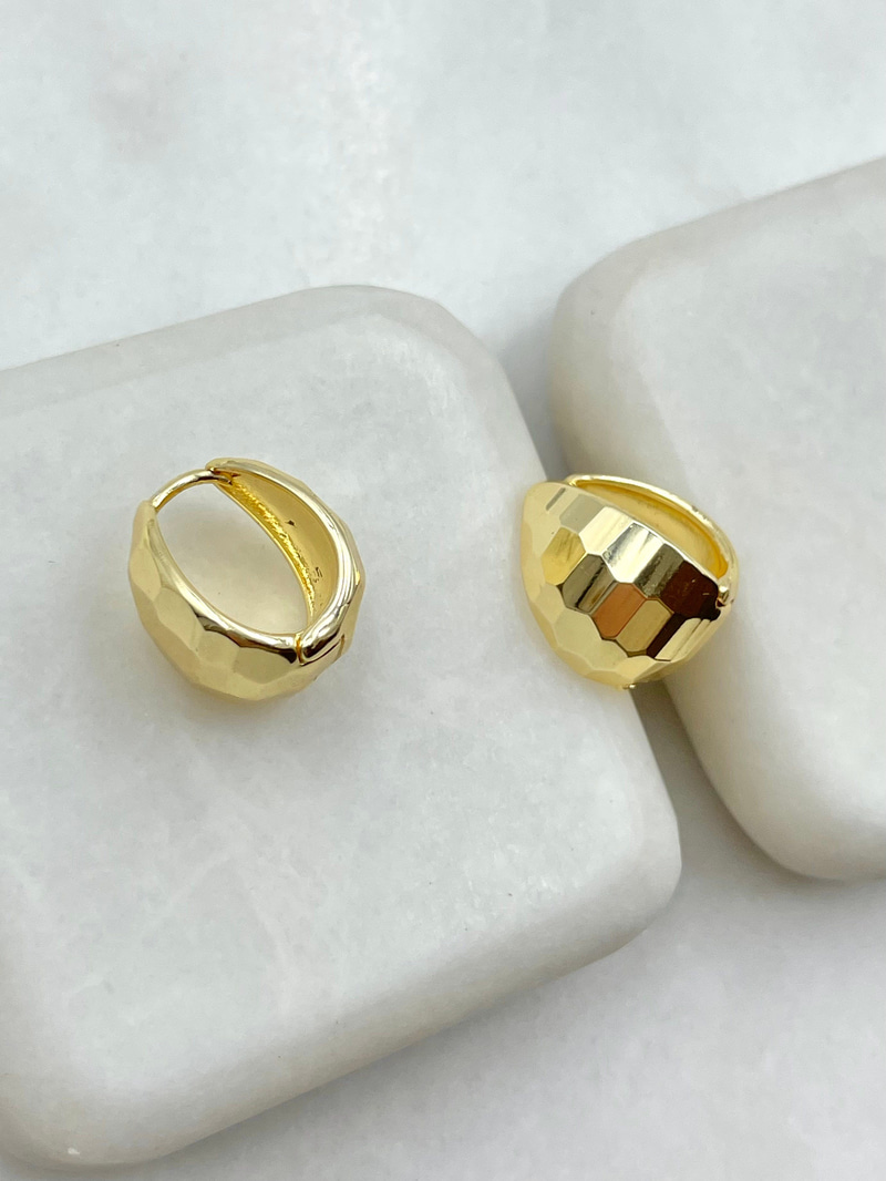 Mozaik Yansımalı Damla Küpe 1.5 cm Gold