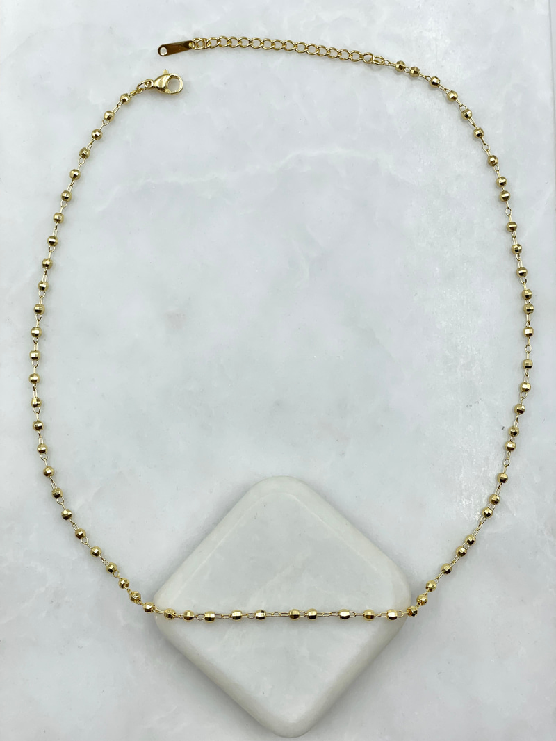 Işıltılı Topçuk Kolye 40 cm Gold