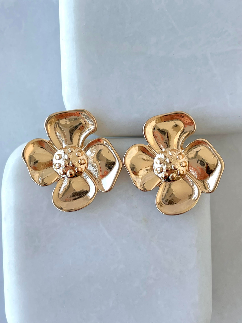 Altın Kaplama Leylak Küpe Gold