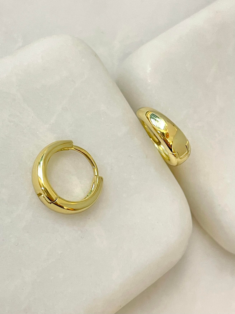 Özel Seri Minik Damla Model Halka Küpe Gold