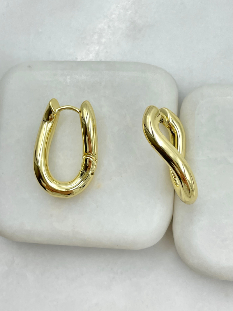 Kıvrım Küpe Gold