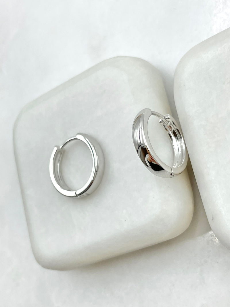 Özel Seri Kare Kesim Basic Halka Küpe 1.7 cm Gümüş