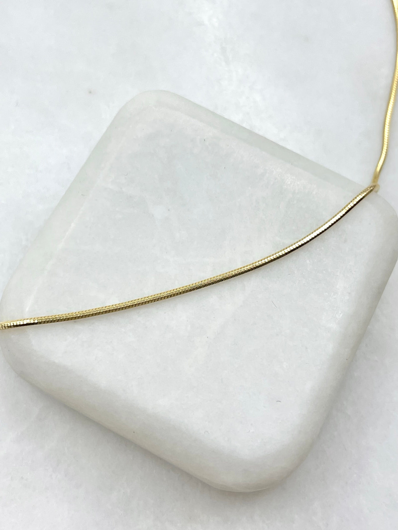 Özel Seri Minimal Küp Yılan Zincir Kolye 50 cm Gold