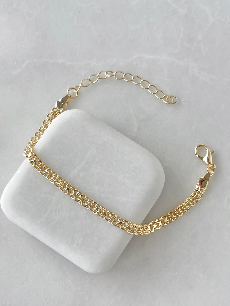 Minimal Hasır Örgü Bileklik Gold