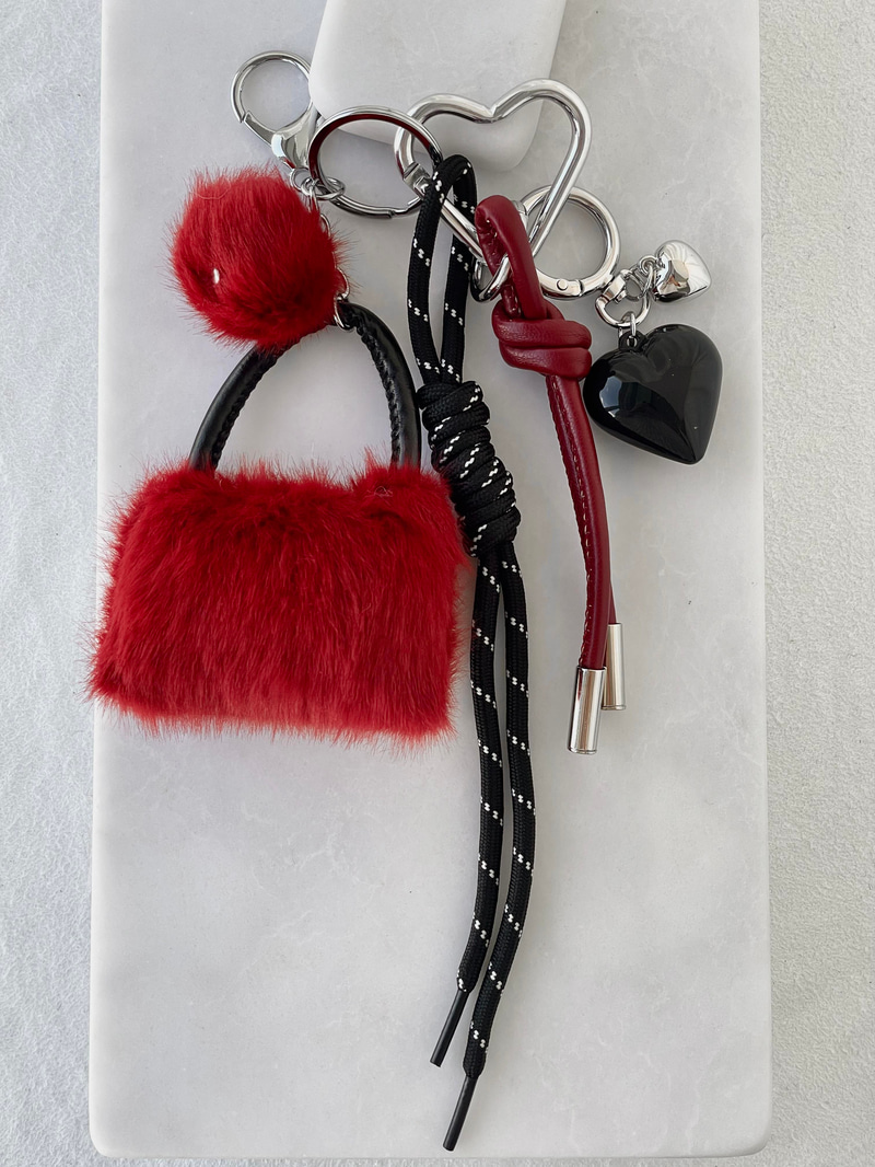 Bordo Peluş Çantalı Çanta Aksesuarı