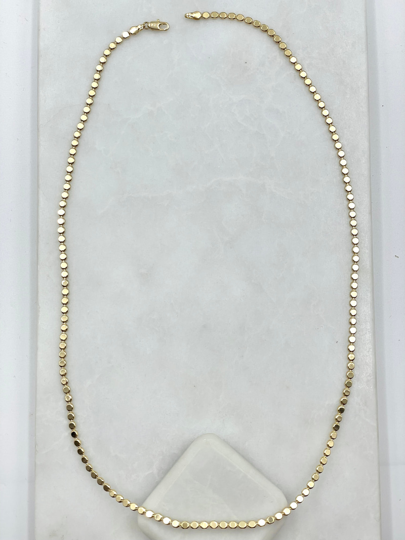 Özel Seri Ezme Arpa Zincir Kolye 60 cm Gold