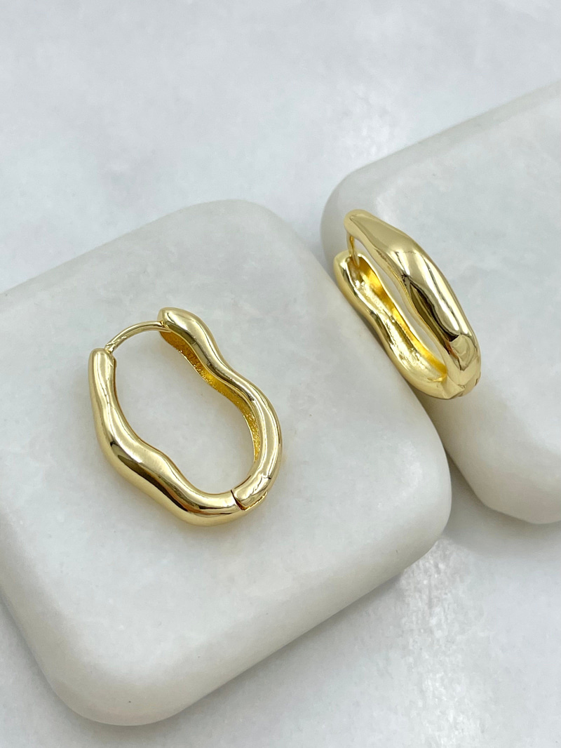 Dalga Küpe Gold
