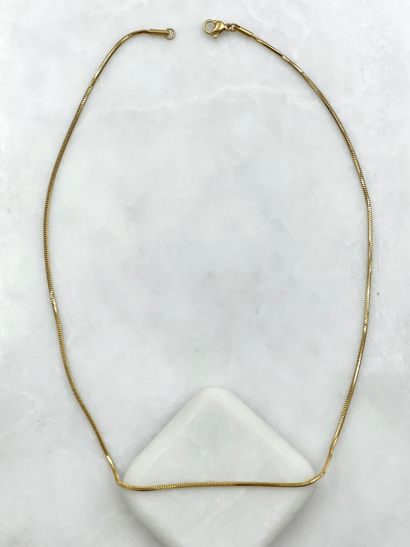 Özel Seri Minimal Küp Zincir Kolye 45 cm Gold