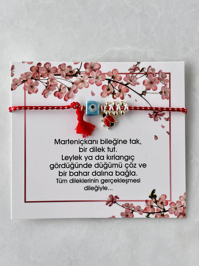 Uğur Böceği Sallantılı Marteniçka Bileklik