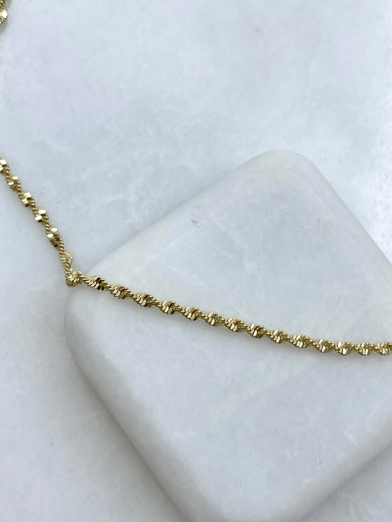 Altın Kaplama Kedi Merdiveni Kolye 60 cm Gold