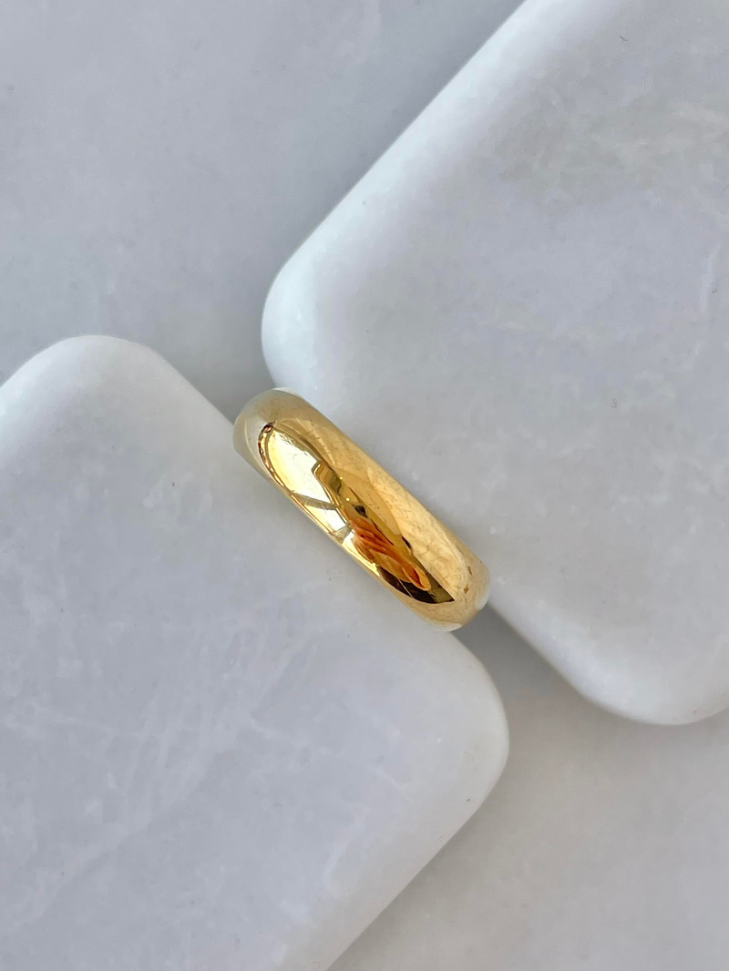 Çelik Alyans Yüzük Gold