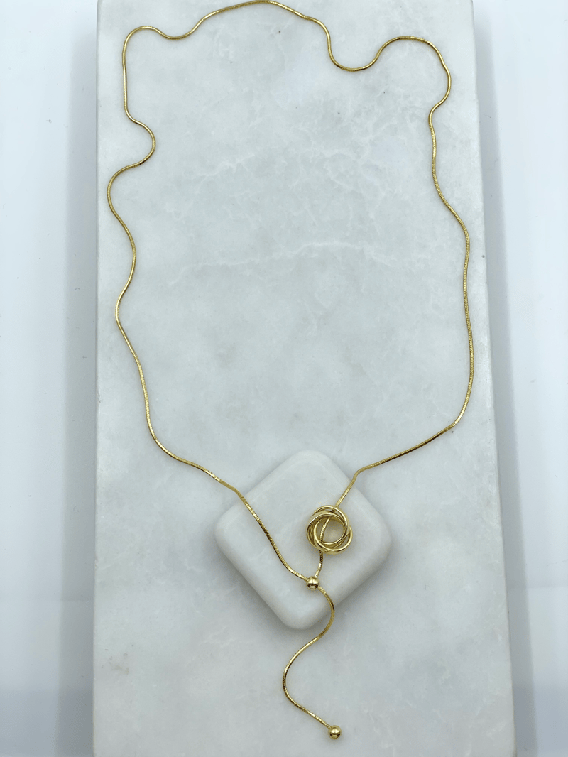 Özel Seri Halka Model Asansörlü Kolye Gold