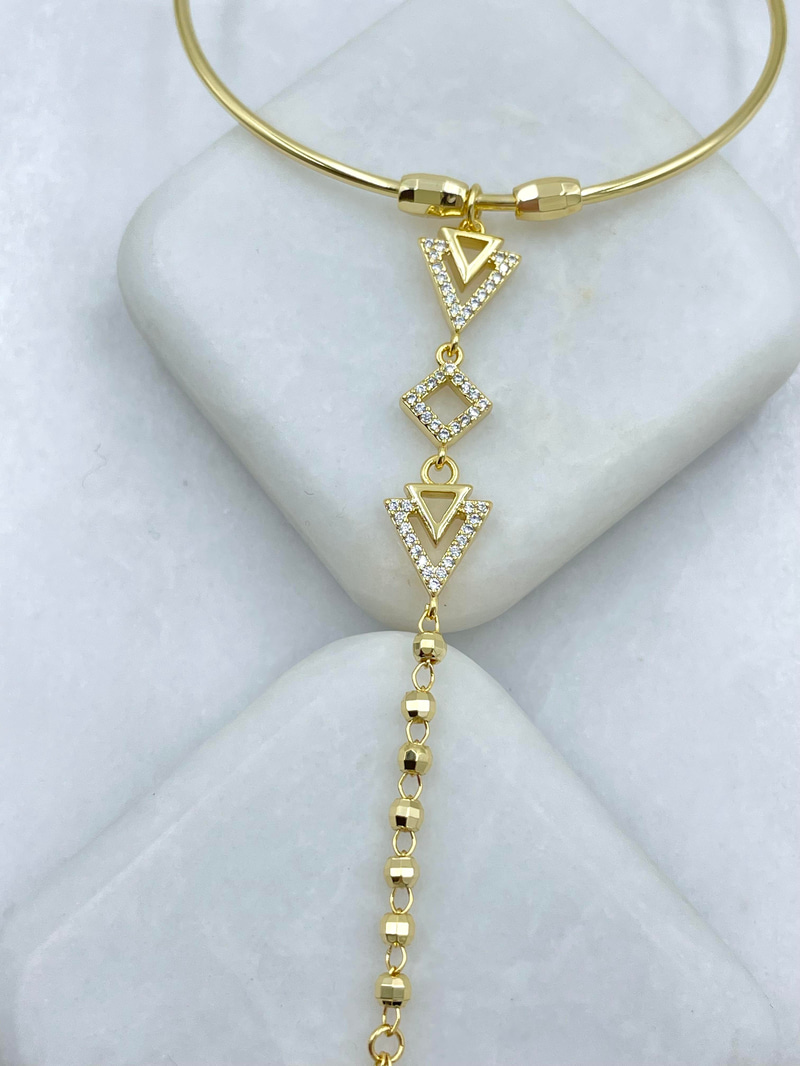 Altın Kaplama Üçgen Model Kelepçe Şahmeran Gold