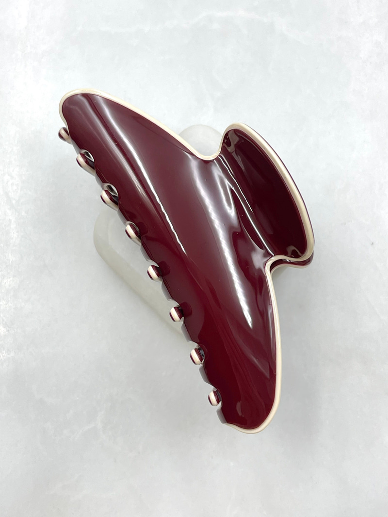 Çift Renk Oval Kemik Mandal Toka Bordo