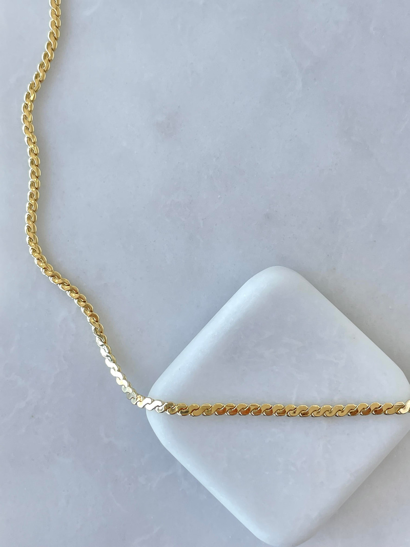 Altın Kaplama Sarmal Basic Zincir Kolye Gold