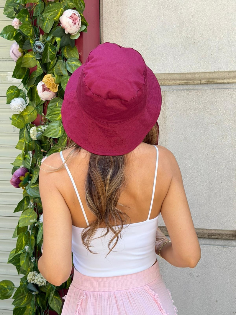 Bağlamalı Bucket Şapka Bordo