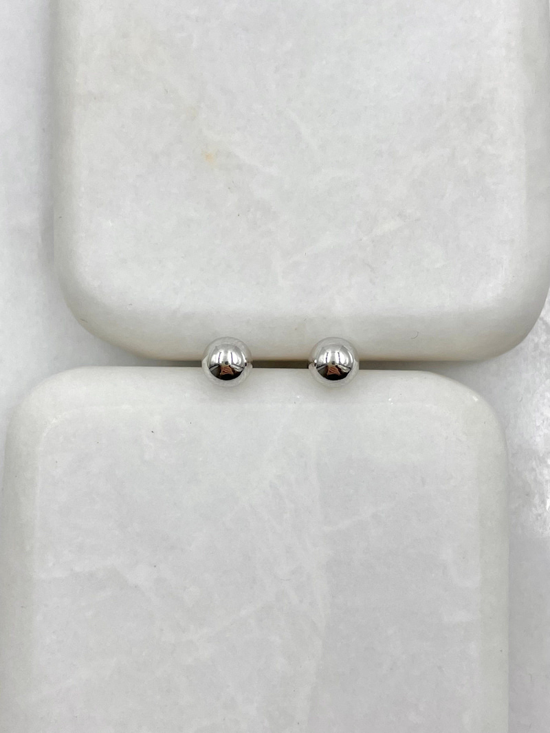 Özel Seri Minimal Top Küpe 0.4 mm Gümüş