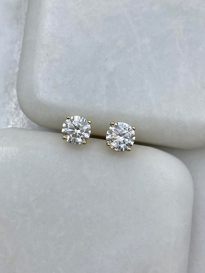 Özel Seri Kristal Küpe 0,6 mm Gold