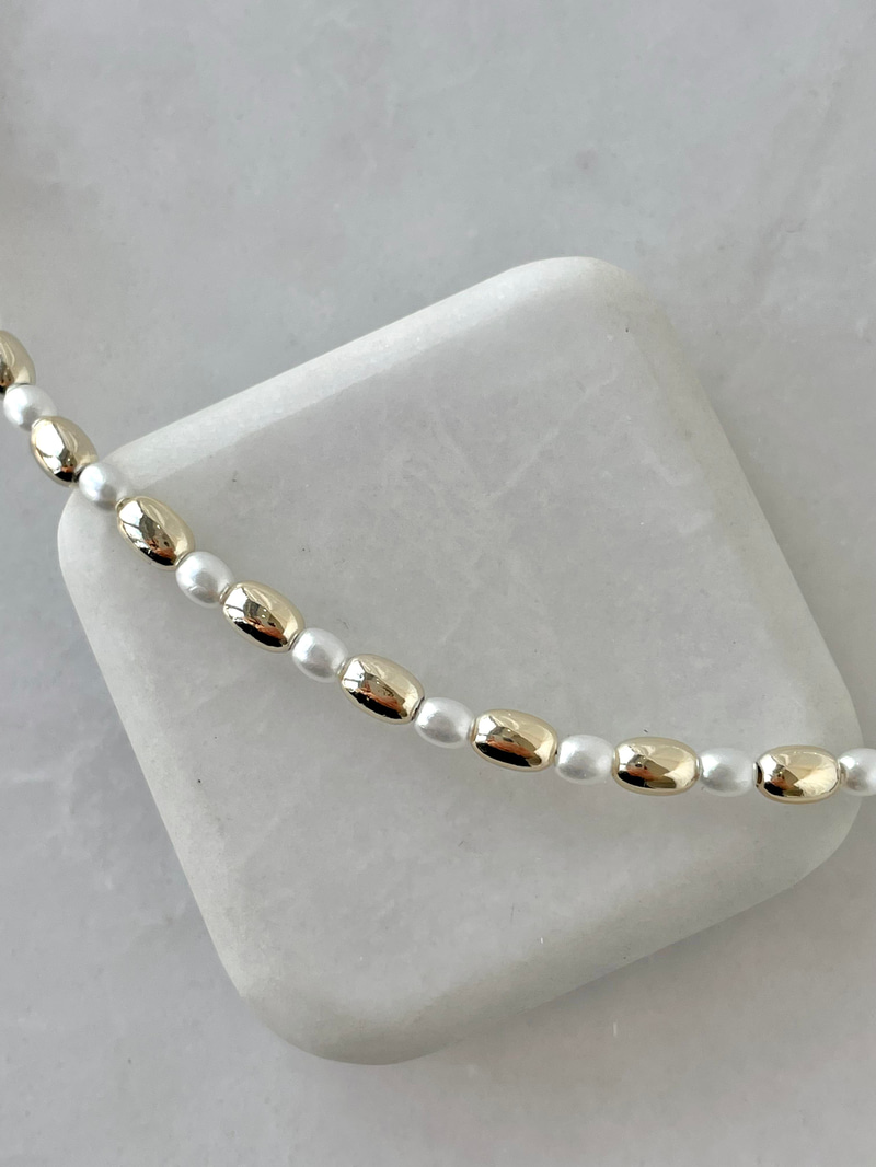 Boru Gold Detaylı İnci Kolye