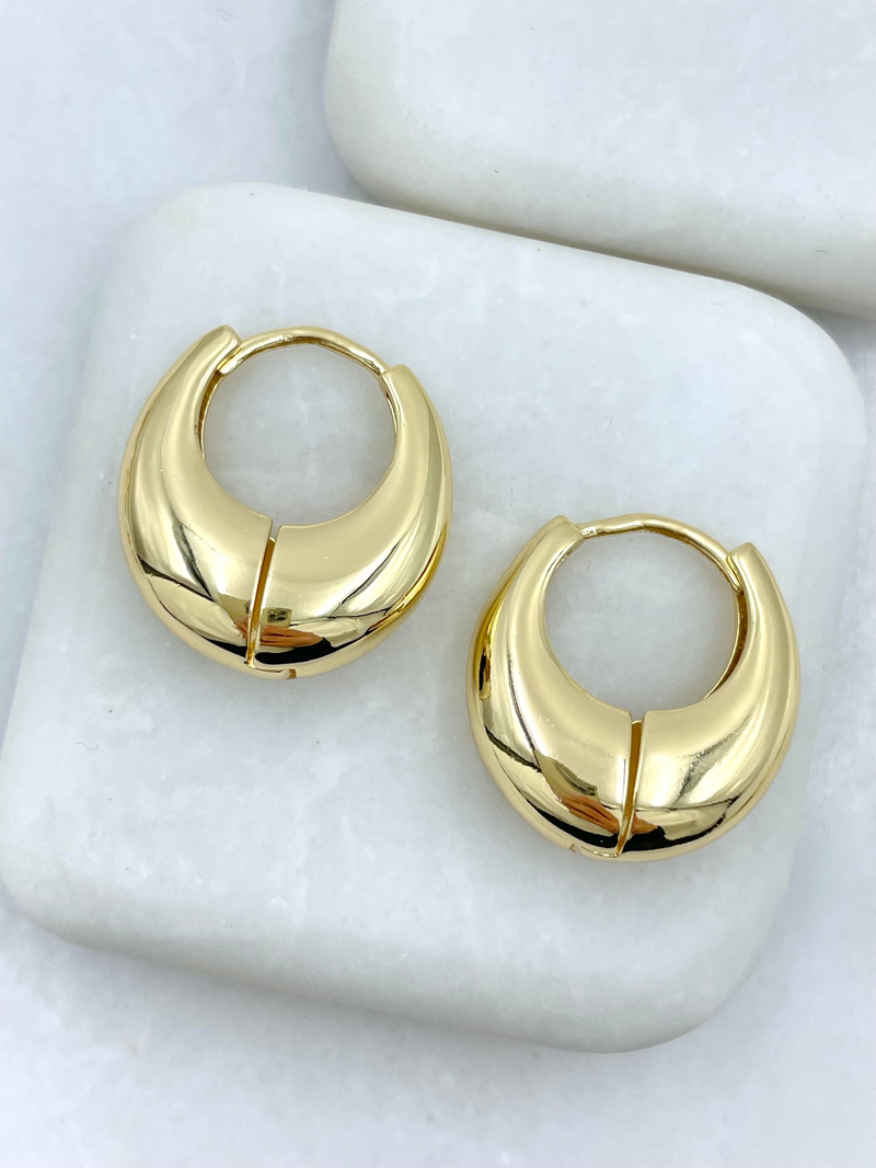 Altın Kaplama Bombe Damla Küpe 2.2 cm Gold