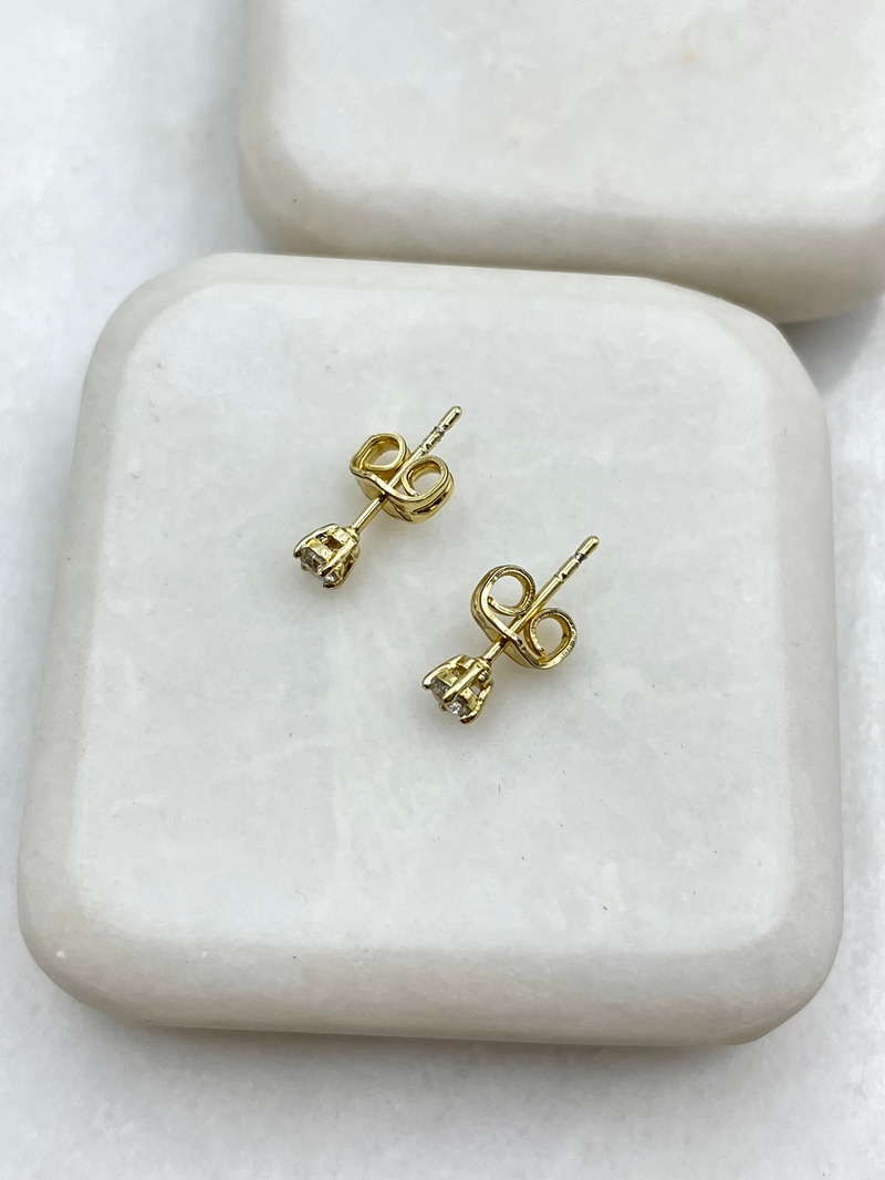 Özel Seri Minik Kristal Taş Küpe 0.3 mm Gold