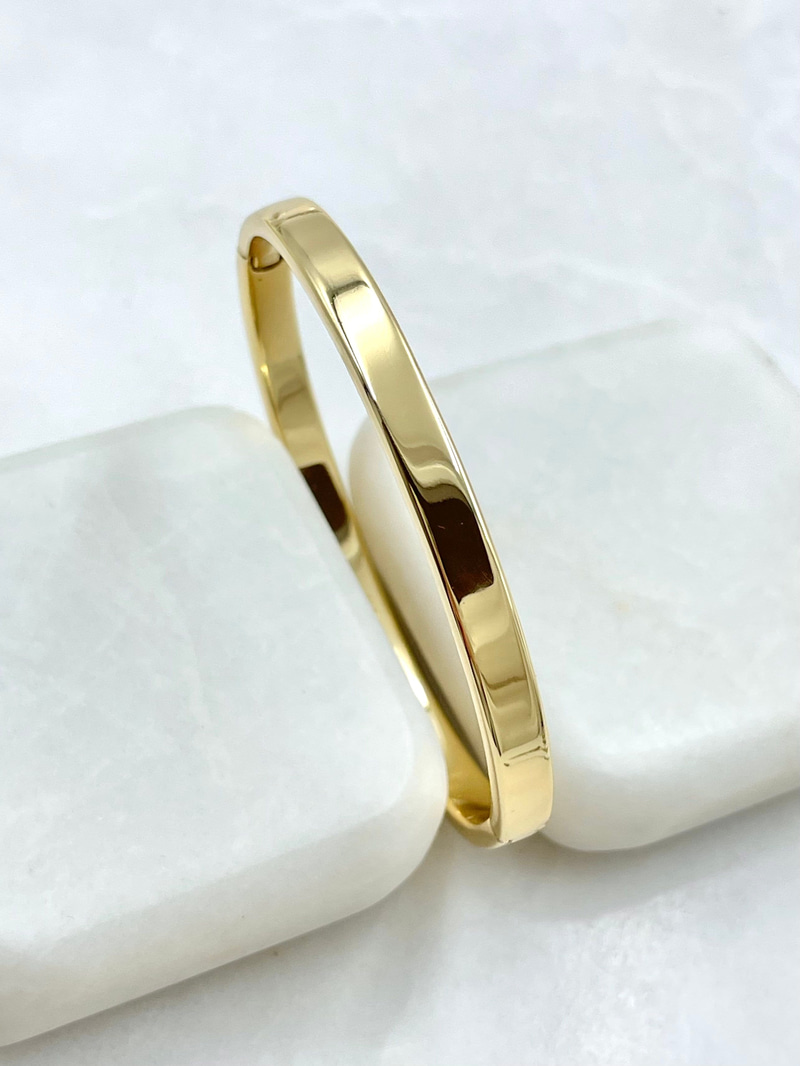 Özel Seri Küçük Boy Basic Kesim Kelepçe Bileklik Gold