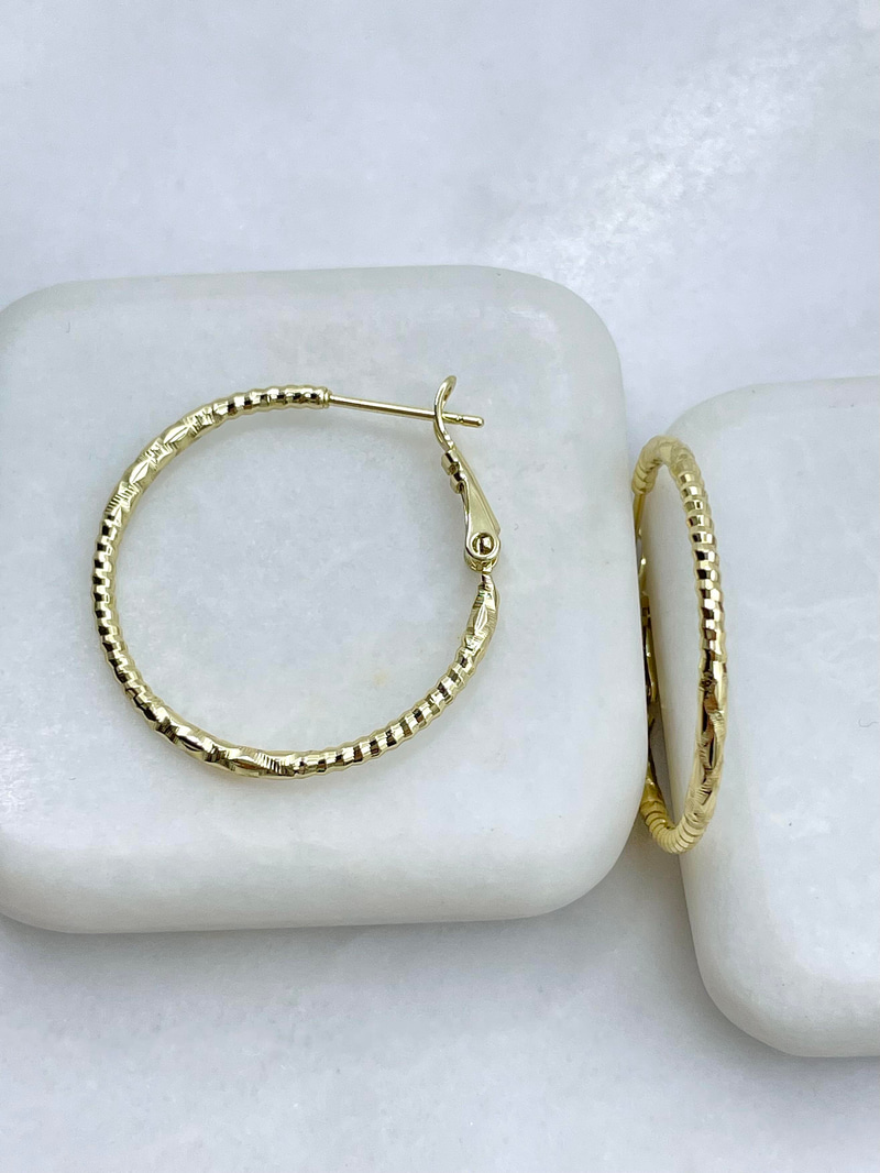 Özel Seri Işıltılı Halka Küpe Gold