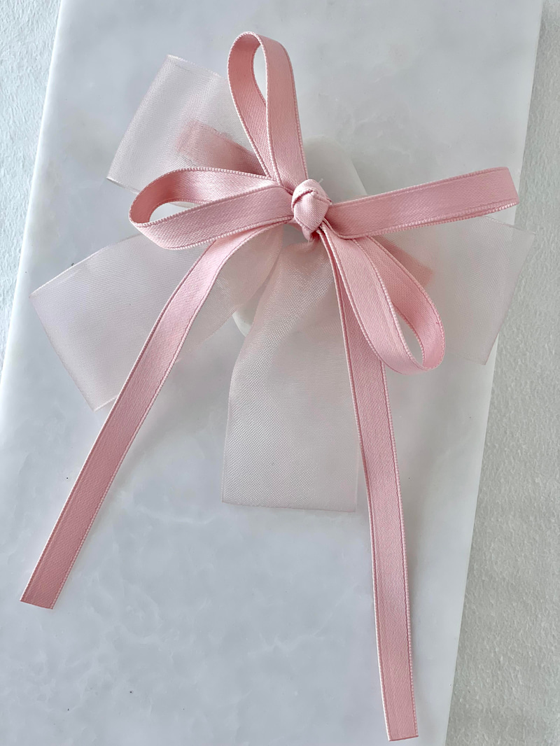 Tüllü Kurdele Otomatik Toka Pudra-Pembe