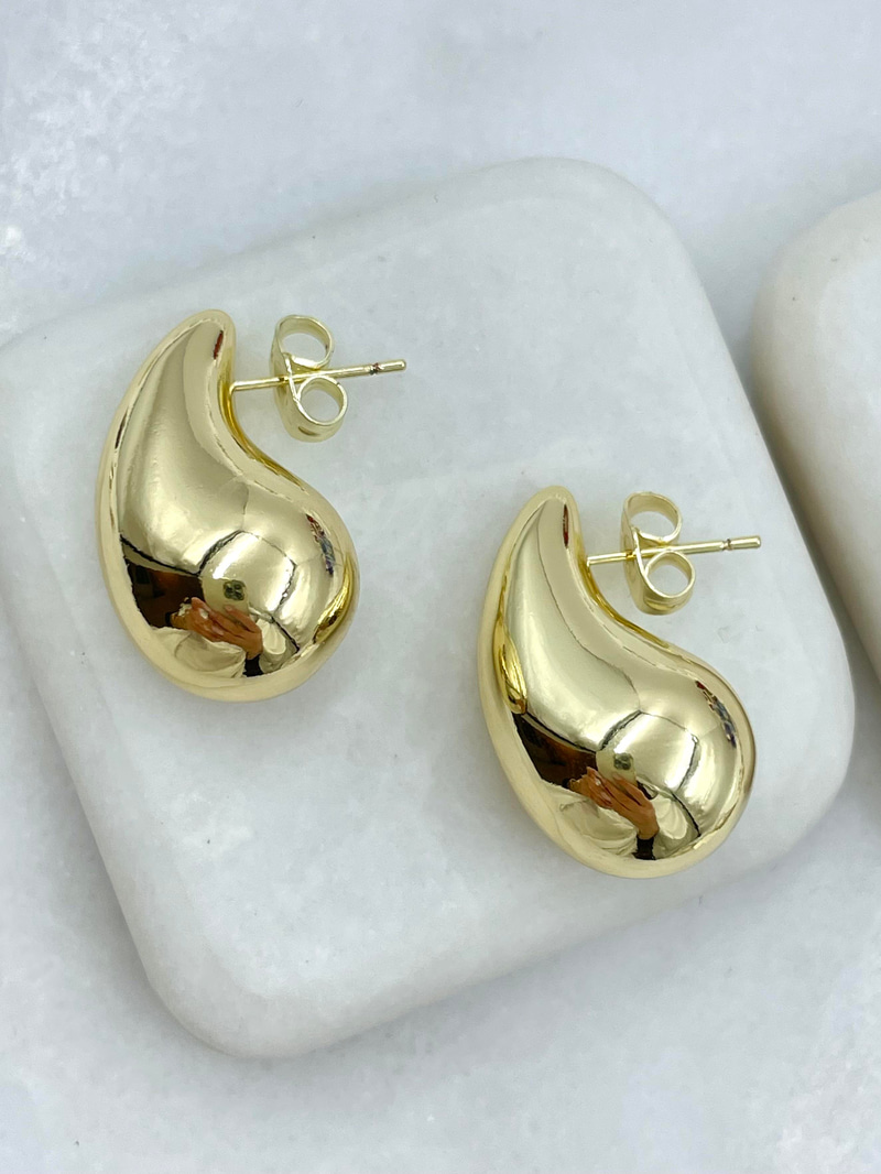 Özel Seri Damla Küpe 2.5 cm Gold