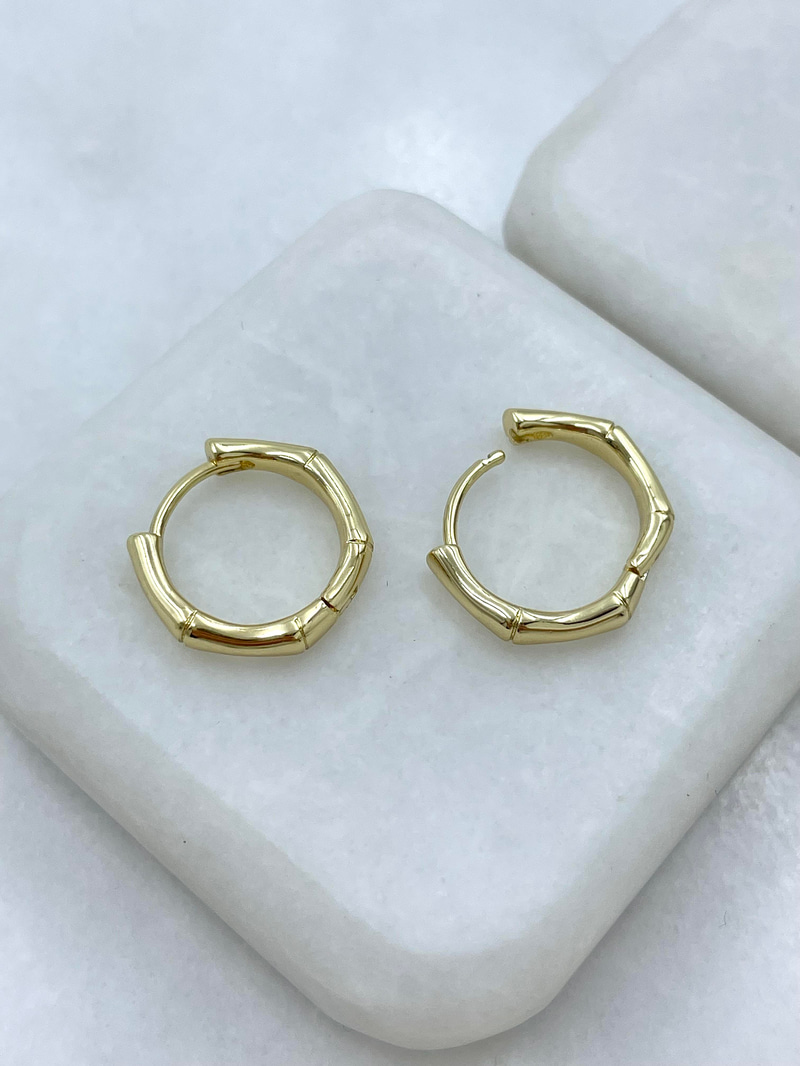 Özel Seri Kemik Model Halka Küpe Gold