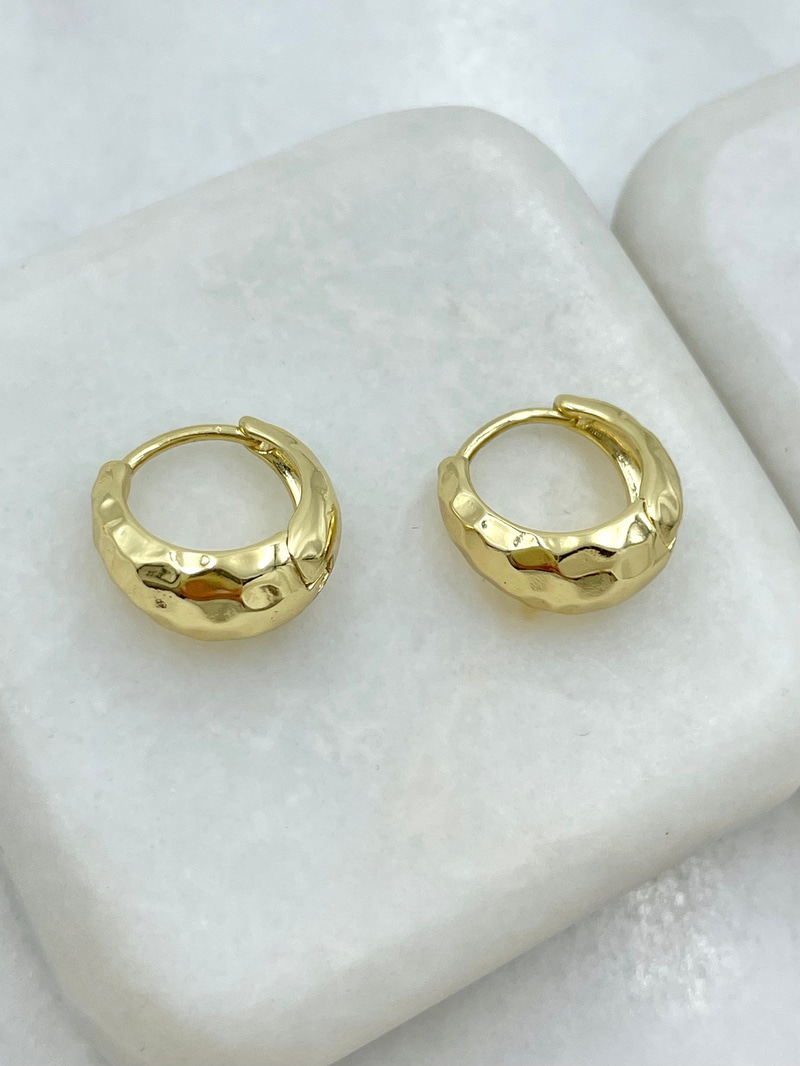 Özel Seri Ezme Model Damla Küpe 1,3 cm Gold