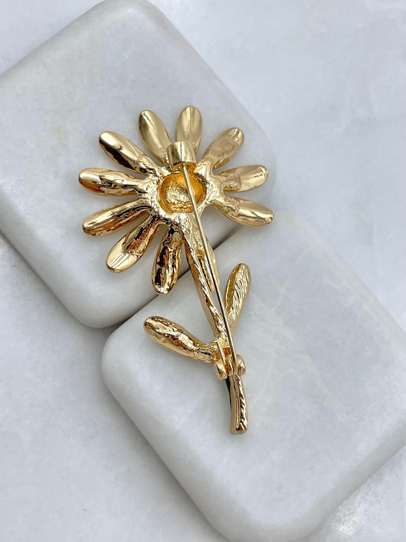 Papatya Broş Gold