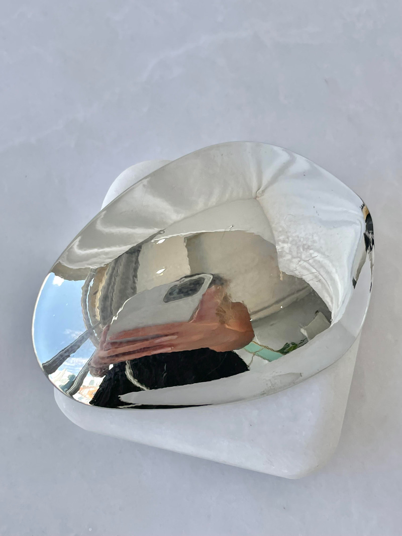 Parlak Oval Otomatik Toka Gümüş