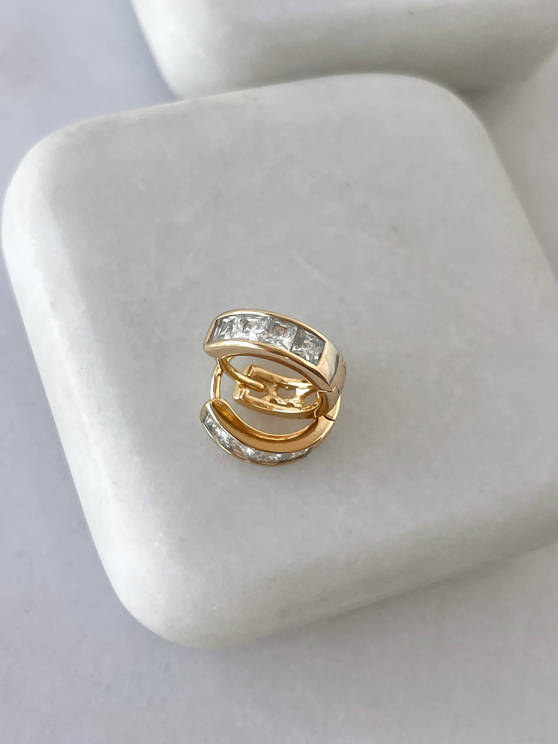Özel Seri Minimal Kare Kristal Taşlı Küpe