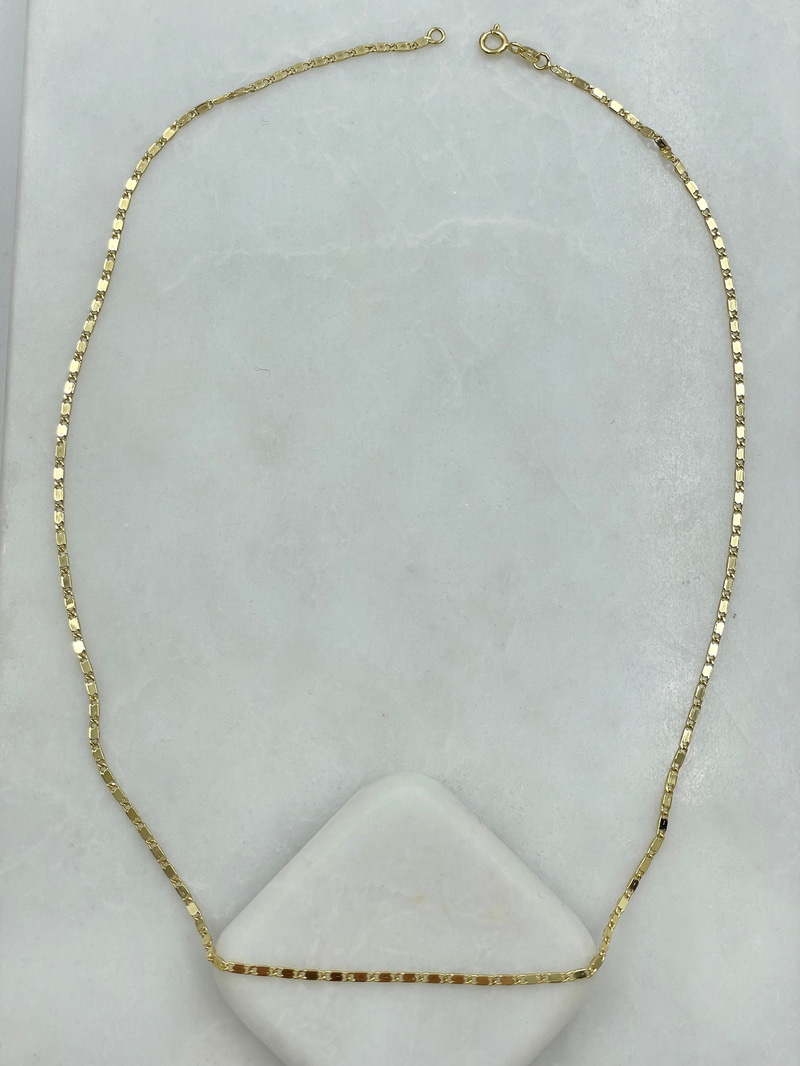 Özel Seri Minik Dizi Ezme Plaka Kolye 50 cm Gold