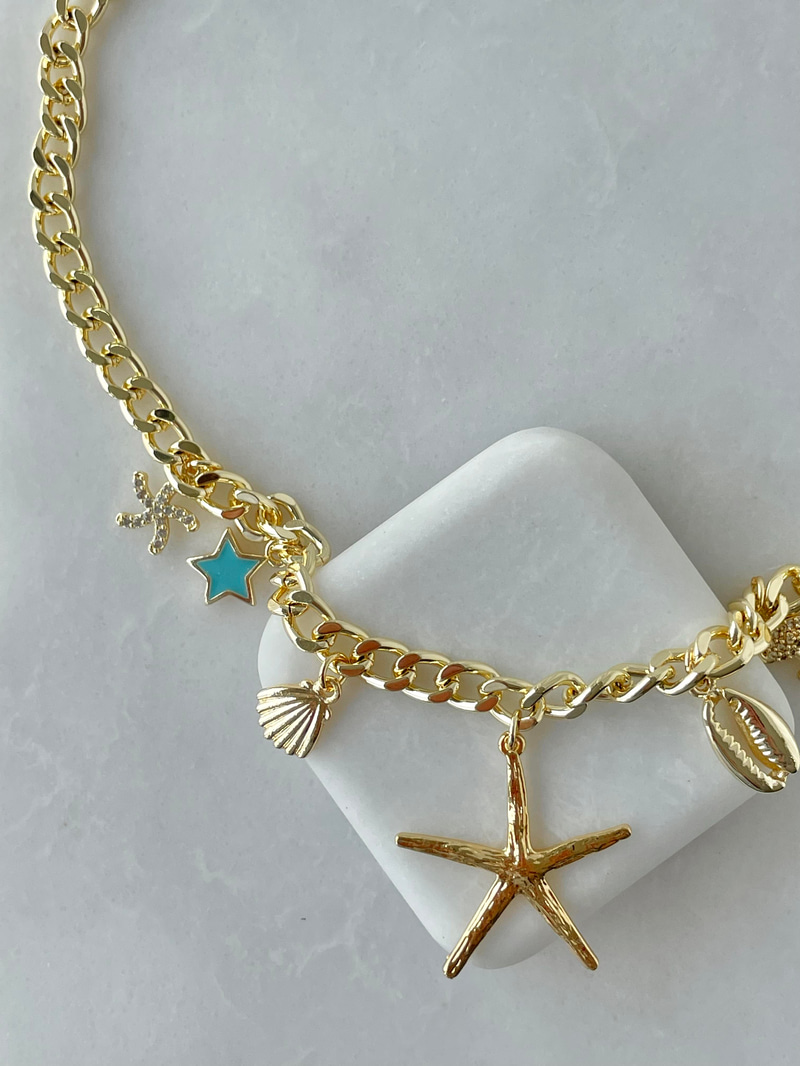 Summer Temalı Kolye Gold