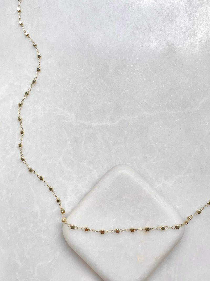 Altın Kaplama Küp Zincir Kolye 95 cm Gold