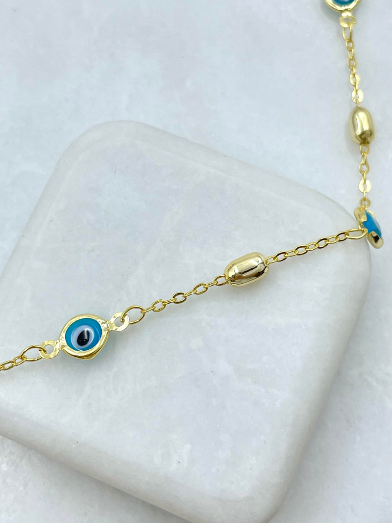 Altın Kaplama Gold Detaylı Nazar Kolye 95 cm Gold