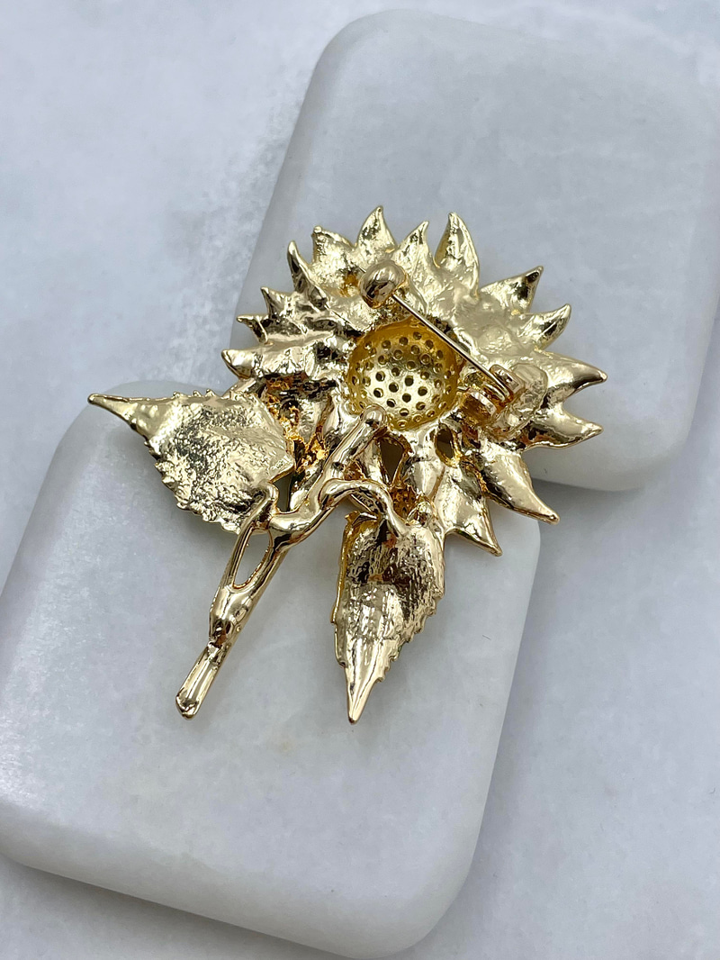 Ayçiçeği Broş Gold