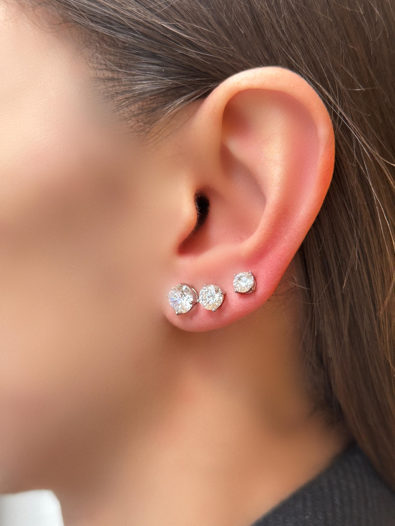 Özel Seri Kristal Taşlı Küpe 0.4 mm Gümüş